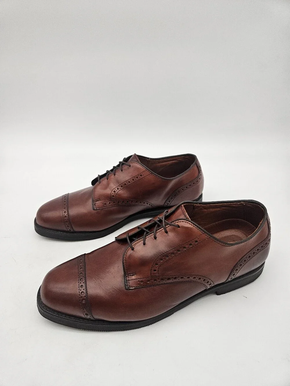 Allen Edmonds Benton Brown Leather Cap Toe Oxford Comfort Orthotics Size 11